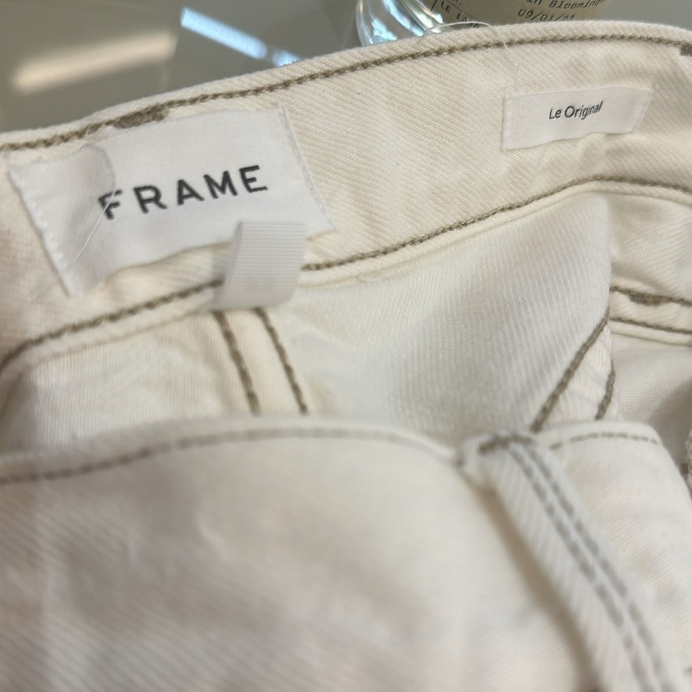 Frame denim Pure le original frayed off white jeans - Picture 7 of 7